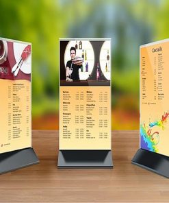 Kệ menu A5 tam giác đế rời KM-2511
